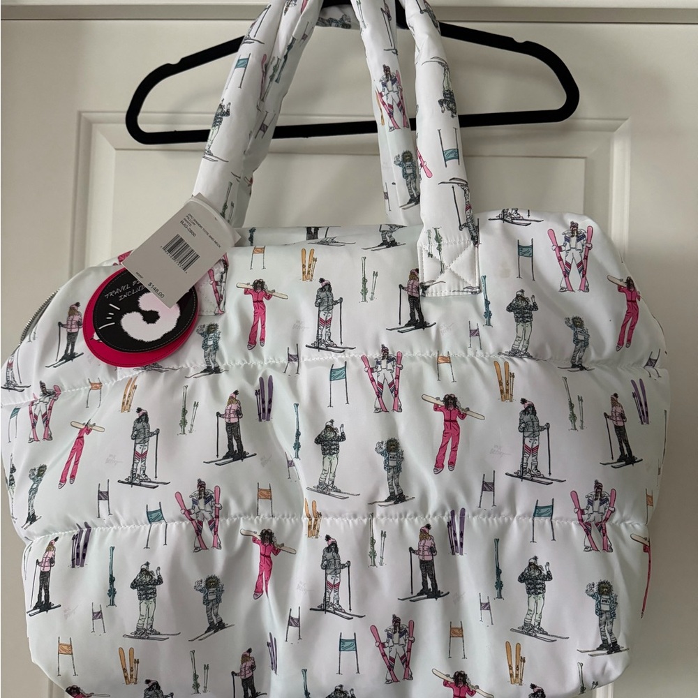 Betsey Johnson ski themed tote bag